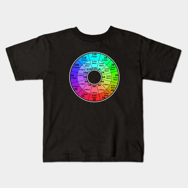 HARMONIC MIXING CAMELOT WHEEL Kids T-Shirt by BLACK RAINBOW